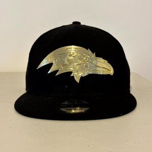 New Era Gold logo Baltimore Ravens Hat